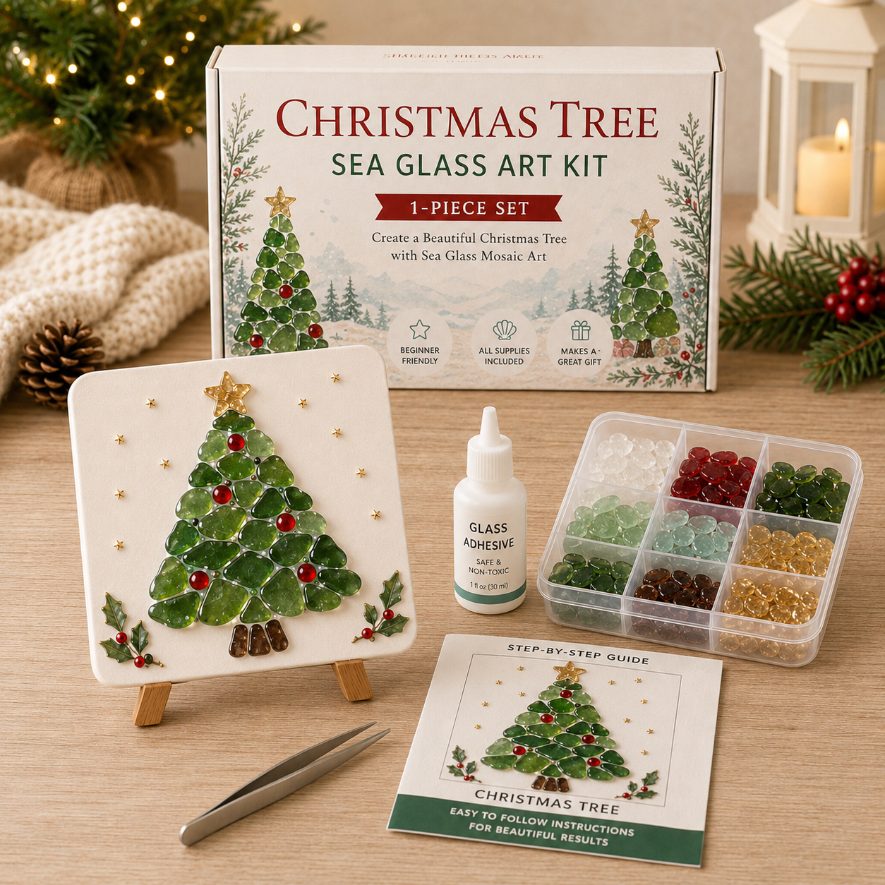 🎄 Create Your Own Magical Christmas Sea Glass Art ✨