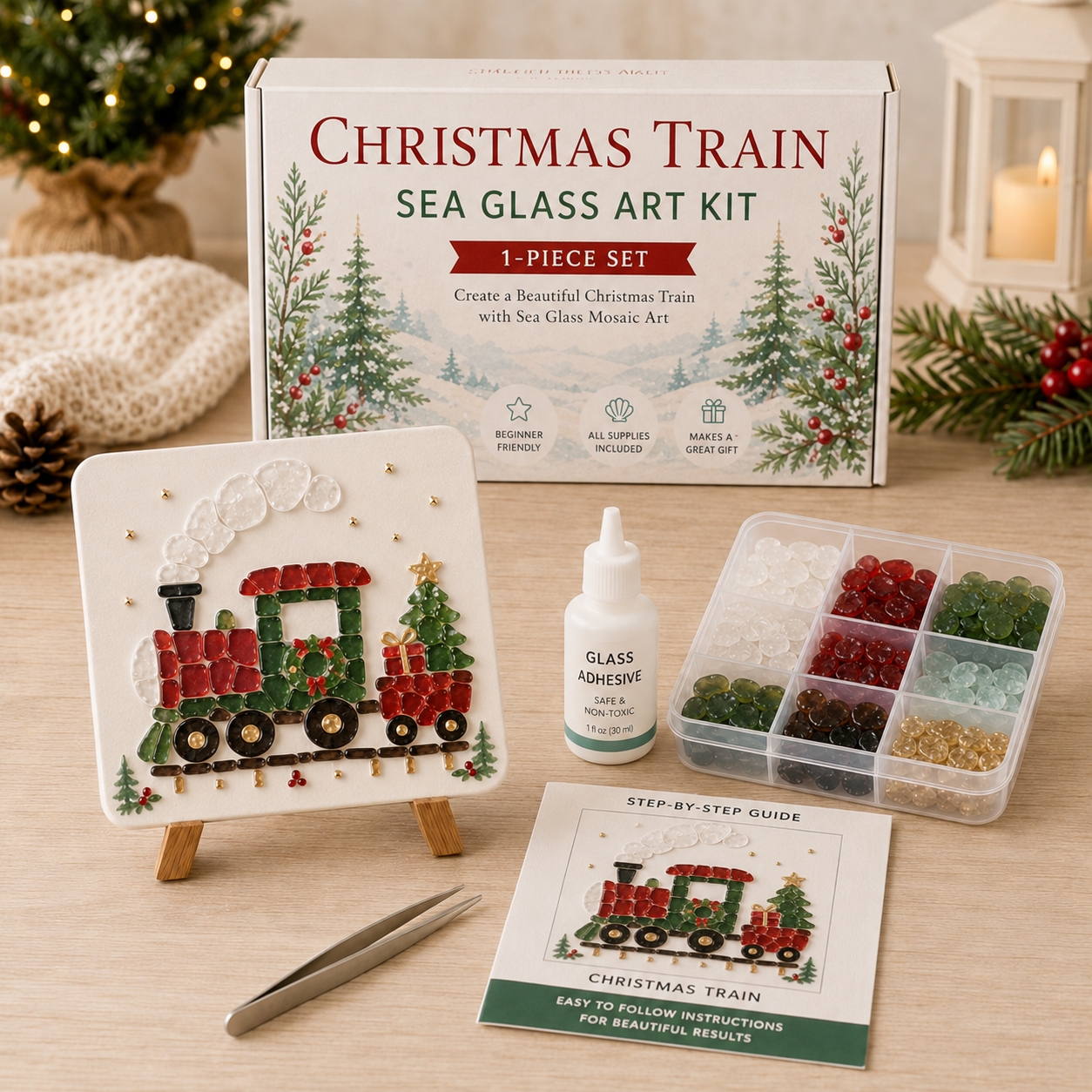 🎄 Create Your Own Magical Christmas Sea Glass Art ✨