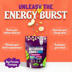 Organic Mushroom Gummies -Lions Mane Mushroom Supplement Gummies- Immune Defense, Boosts Cognitive Performance - 80 Gummies