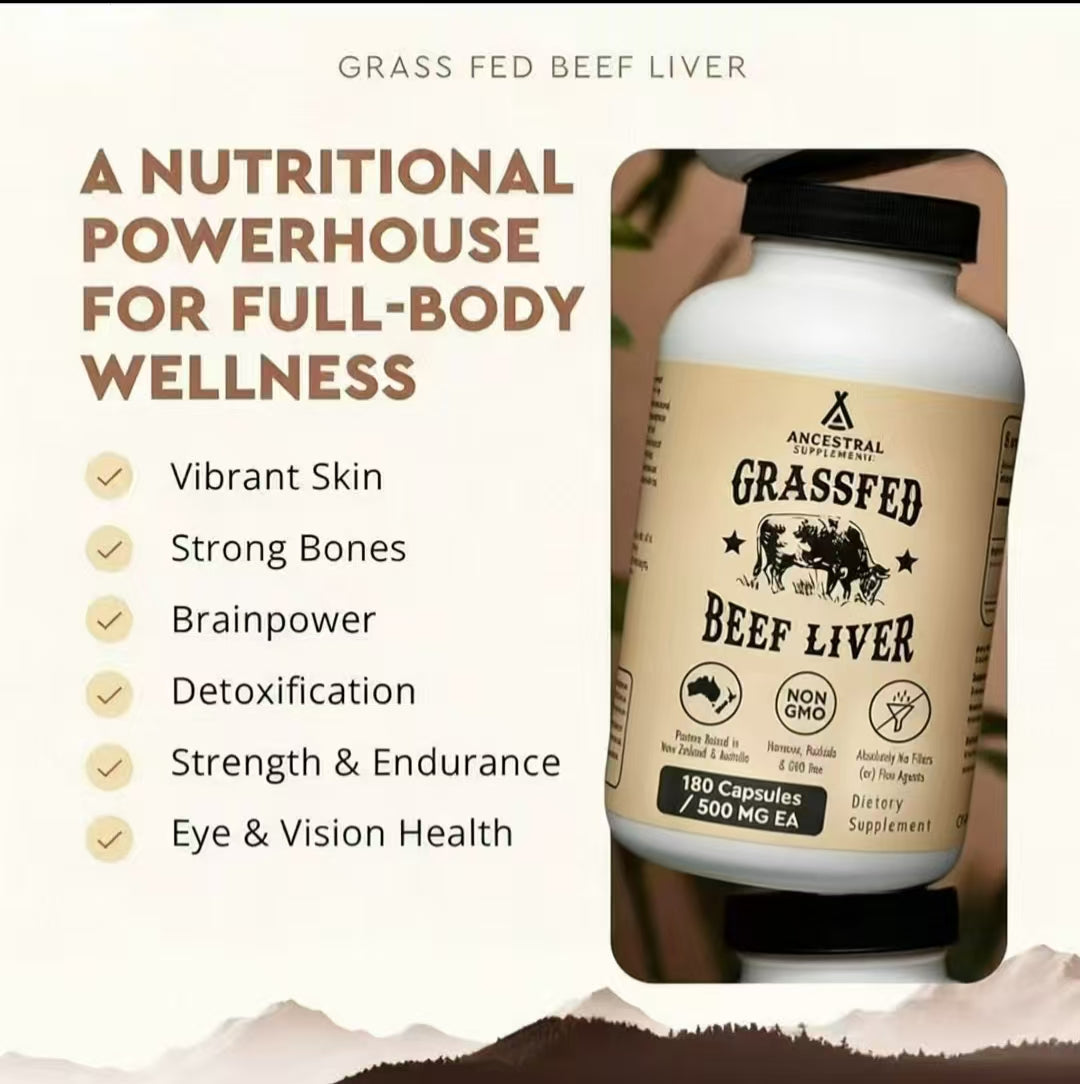 Grass Fed Beef Liver Capsules,Digestion,Immunity,Non-GMO,Freeze Dried Liver Health Supplement