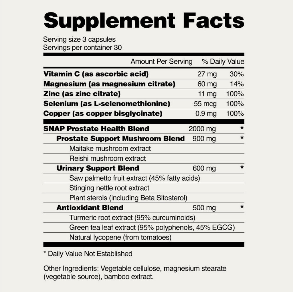 Snap Supplements Prostate & Bladder Complex Extra Strength Prostate & Bladder Health Support – Dietary Supplement