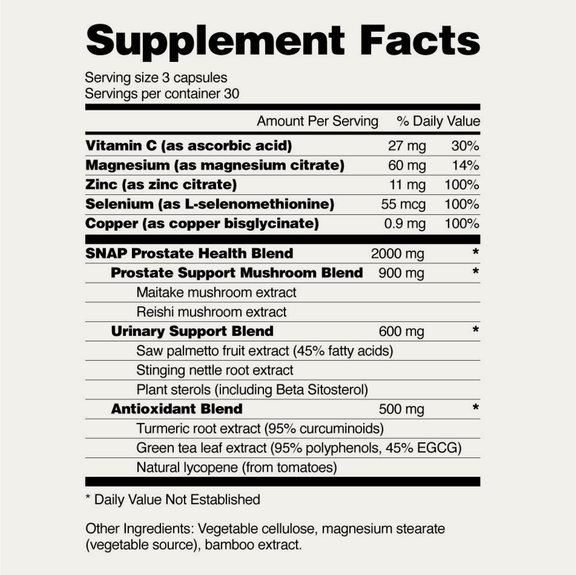 Snap Supplements Prostate & Bladder Complex Extra Strength Prostate & Bladder Health Support – Dietary Supplement
