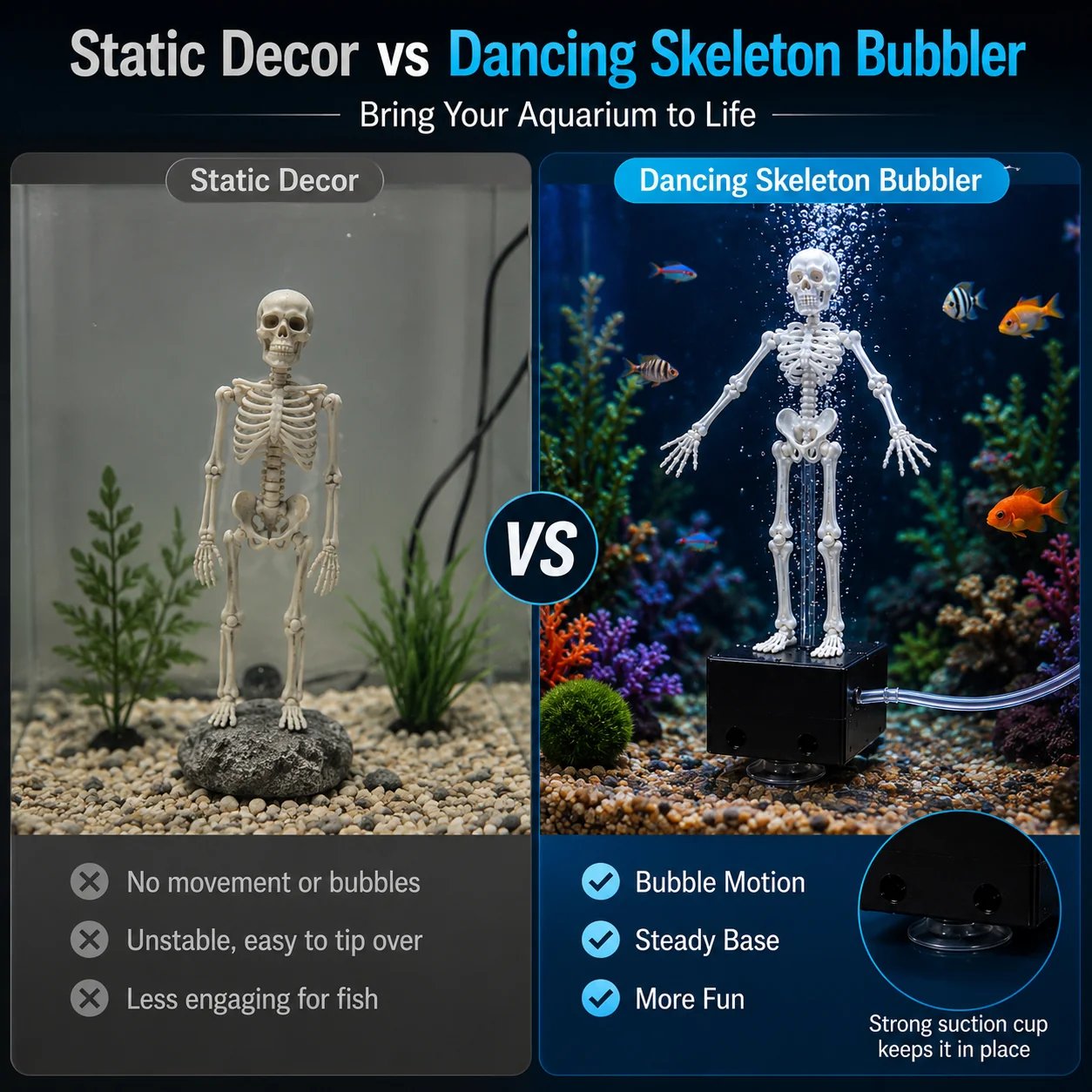 Dancing Skeleton Aquarium Bubbler