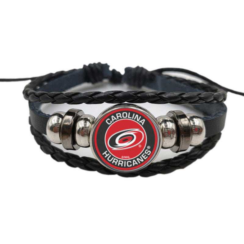 NHL Hockey Team Leather Bracelet – Adjustable Sports Fan Bracelet