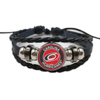 NHL Hockey Team Leather Bracelet – Adjustable Sports Fan Bracelet