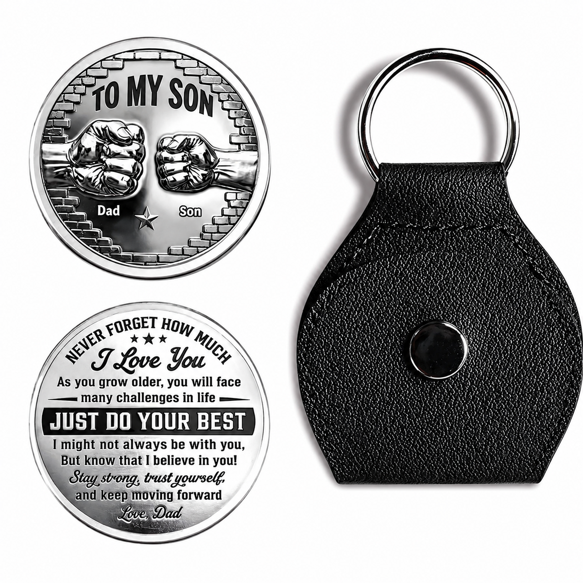 To My Son & To My Daughter – Meaningful Dad’s Love Keepsake Coin Keychain