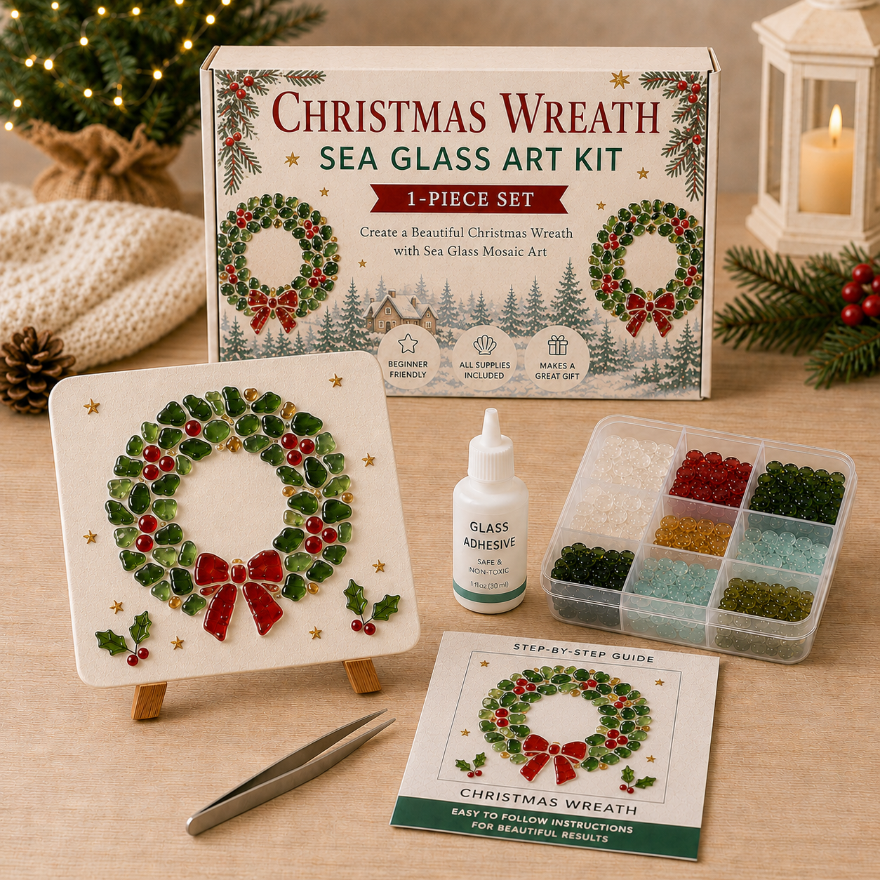 🎄 Create Your Own Magical Christmas Sea Glass Art ✨