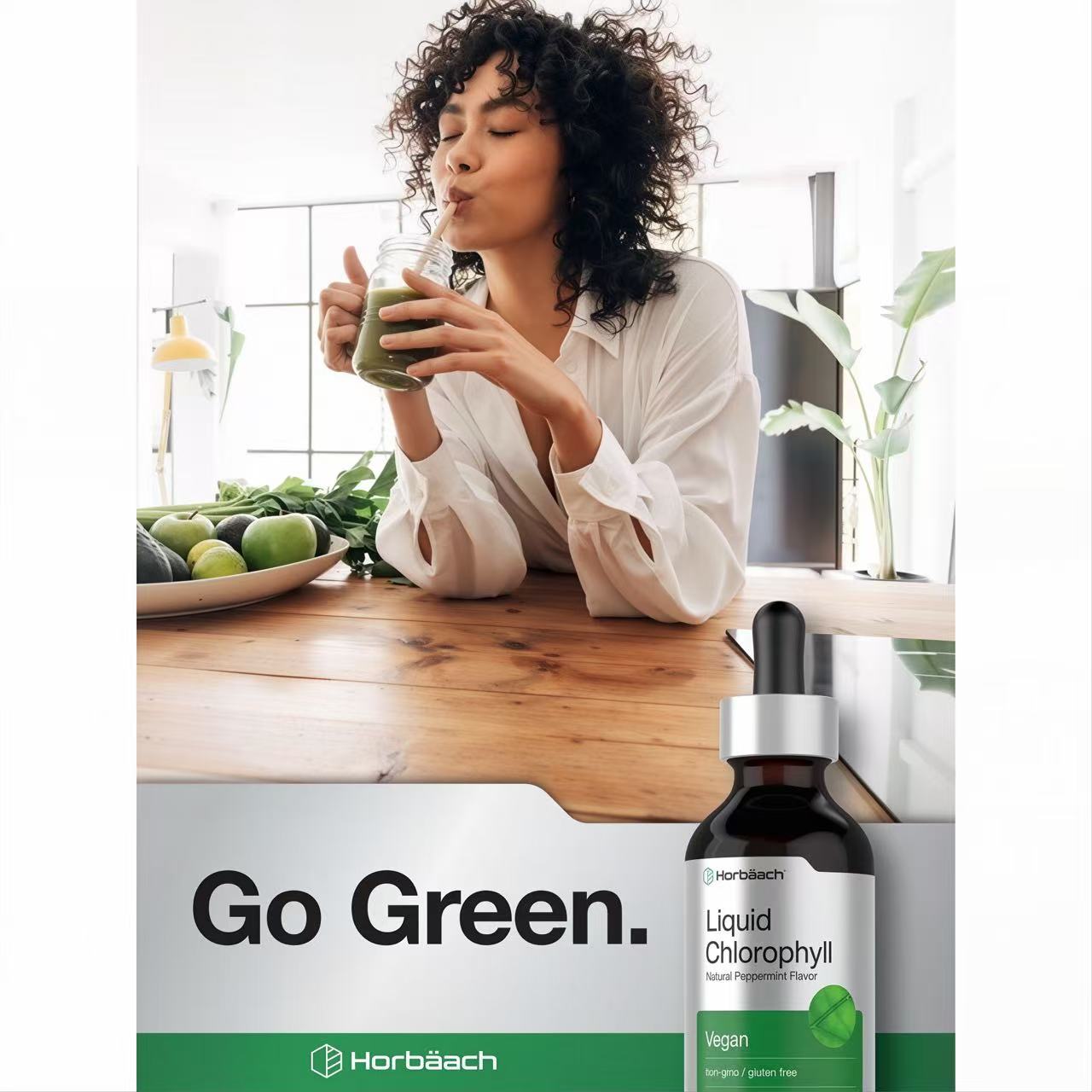 Liquid Chlorophyll Drops 2 oz Vegan, Non-GMO, and Gluten Free Formula | Natural Peppermint Flavor