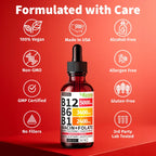 (1-PACKRaspberry) Vitamin B12 Liquid Supplement Drops  - Edible Support for Energy, Brain & Heart, Non-GMO & Gluten-Free, 4 FI Oz