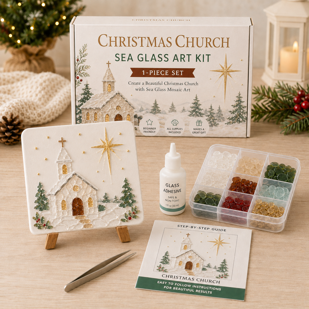 🎄 Create Your Own Magical Christmas Sea Glass Art ✨