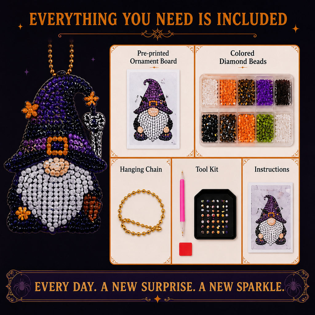 🔥LAST DAY 60% OFF - 🎃✨ 31 Days of Gnome Surprises Halloween Diamond Painting Advent Calendar