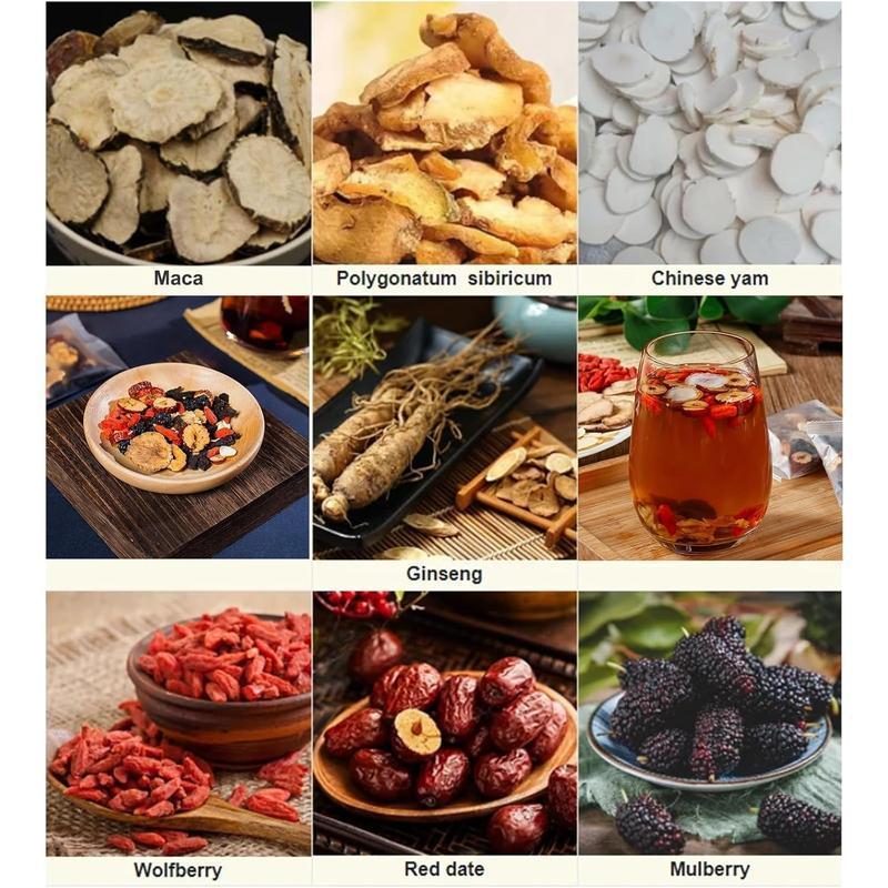 Ginseng Five Treasures Tea | Liver and Kidney Nourishing Vitality Tea | Christmas Gift.