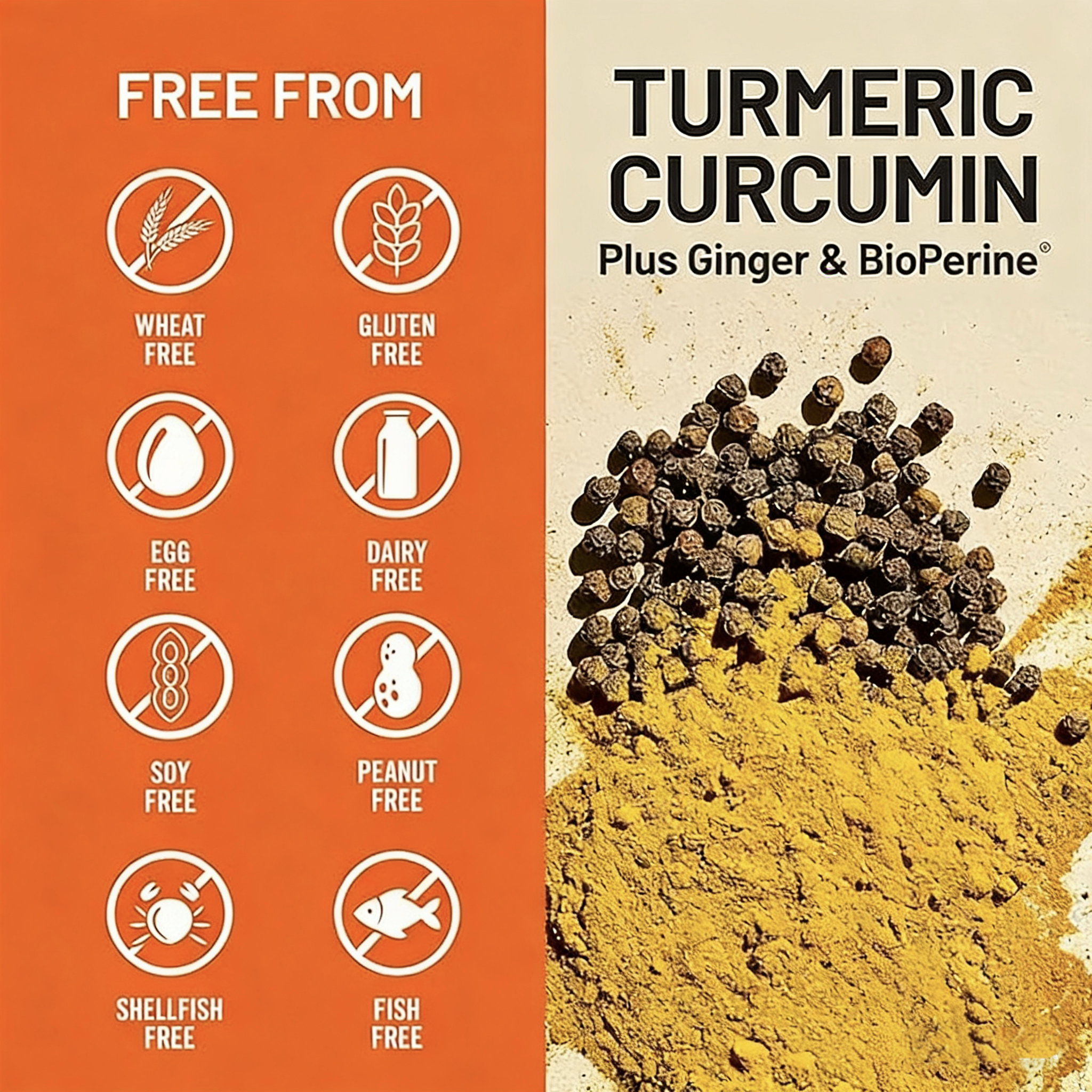 Extra Strength Turmeric Curcumin 2250mg- 500mg Curcuminoids for Immune Support - Vegan, Non-GMO