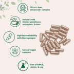 Liver Detox, 240 Veggie Capsules | 20-in-1 Advanced Support Complex with Milk Thistle, Dandelion, NAD, NAC, ALA