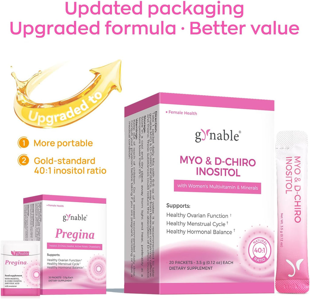 Gynable Pregina Myo-Inositol & D-Chiro Inositol Powder for Women