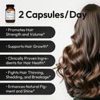 BIGVITA Hair Growth Supplement | AnaGain™ Nu, Biotin & Black Sesame | Vegan Hair Loss Support for Women & Men | 1-Month Supply