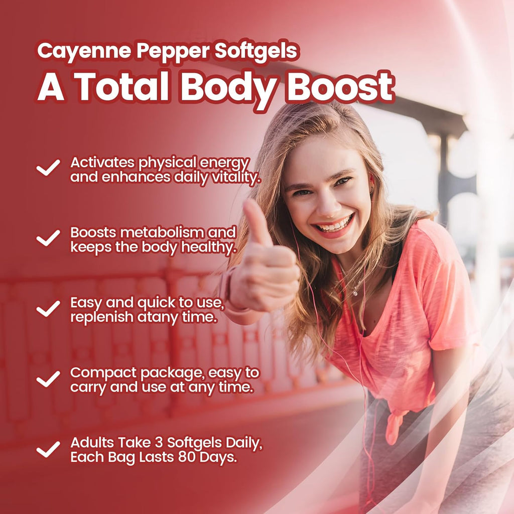 Nature’s Wellness Cayenne Pepper Heart & Vessel Support – Full Spectrum Formula with Vitamins & Botanicals, 240 Capsules