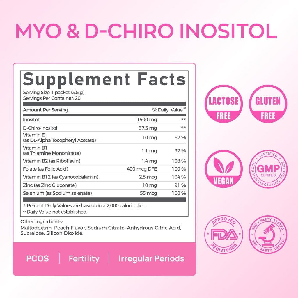 Gynable Pregina Myo-Inositol & D-Chiro Inositol Powder for Women