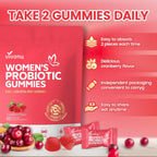 Feminine Balance Probiotic Gummies – Vegan & Halal Formula for Yeast & pH Support | with Cranberry, 60 Gummies
