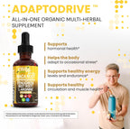Adapto Drive Organic Maca Root Liquid Drops – Energy, Hormone Balance & Vitality Support – Liquid Multivitamin for Women & Men