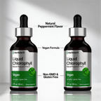 Liquid Chlorophyll Drops 2 oz Vegan, Non-GMO, and Gluten Free Formula | Natural Peppermint Flavor