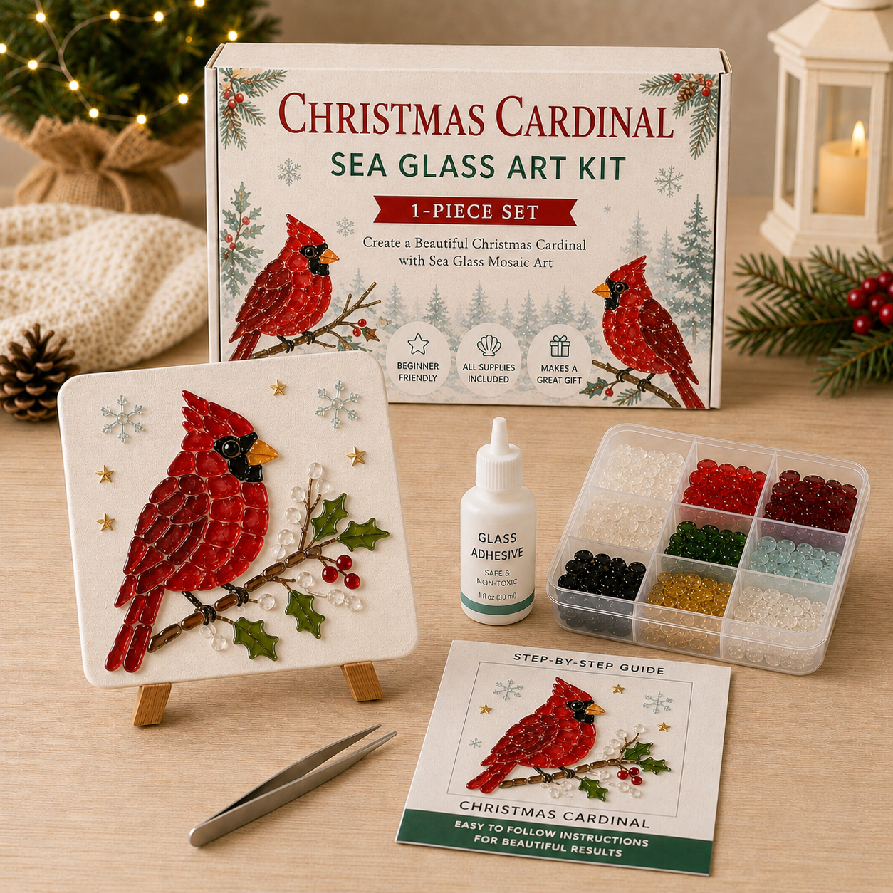 🎄 Create Your Own Magical Christmas Sea Glass Art ✨