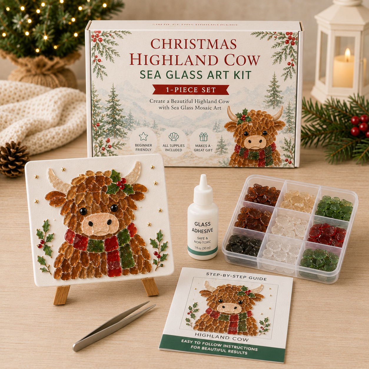 🎄 Create Your Own Magical Christmas Sea Glass Art ✨