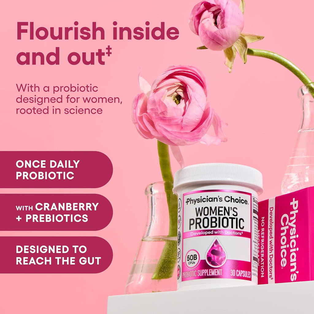 PH Balance, Digestive, UT, & Feminine Health - 50 Billion CFU - 6 Unique Strains for Women - Organic Prebiotics, Cranberry Extract+ - Probiotic - 60 CT