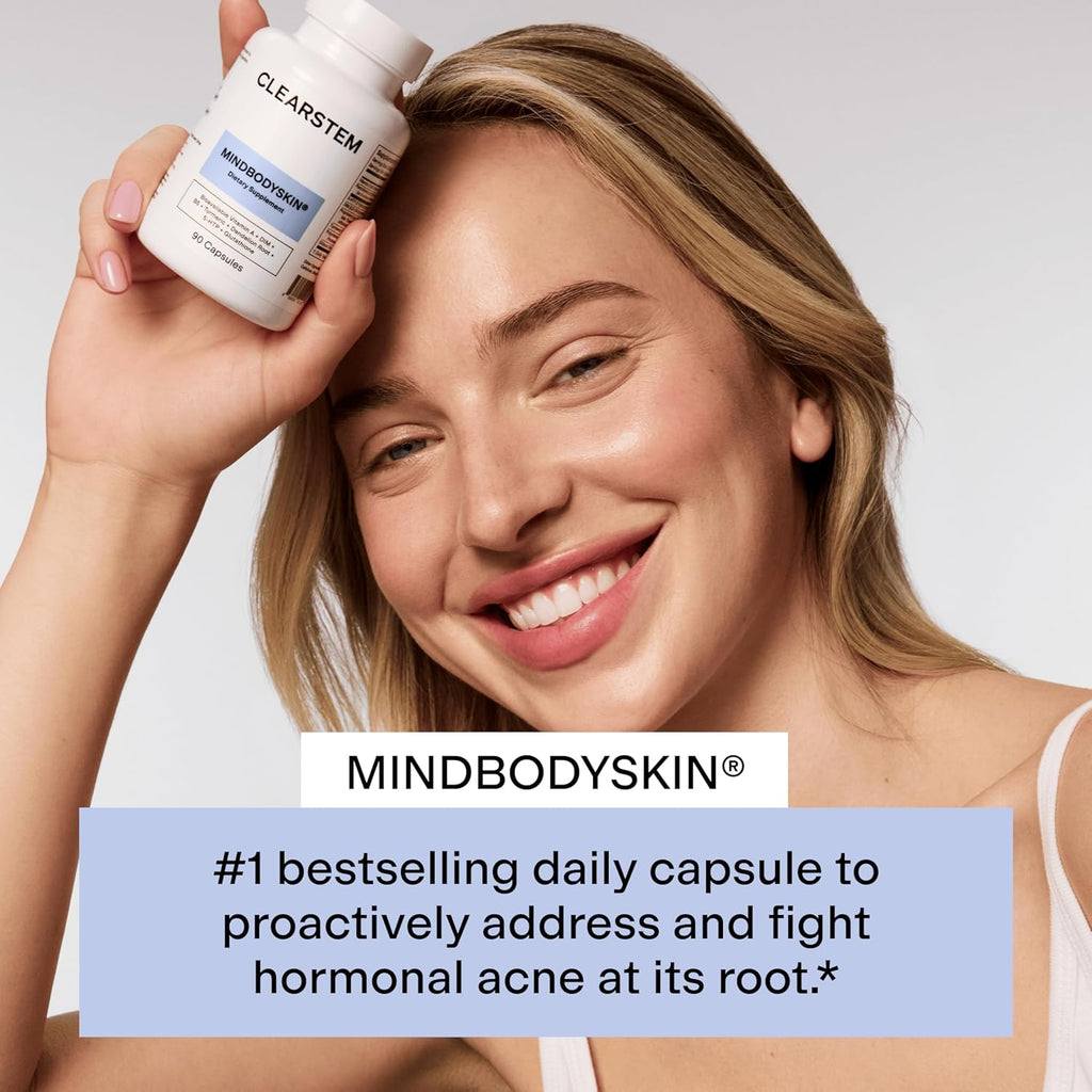 Hormonal Acne Supplement (5-HTP) - Natural DIM Supplement - Skin Care Vitamins - Hormone Balance, Antioxidants - Gluten Free, Cruelty Free - 30 Servings, 90 Capsules