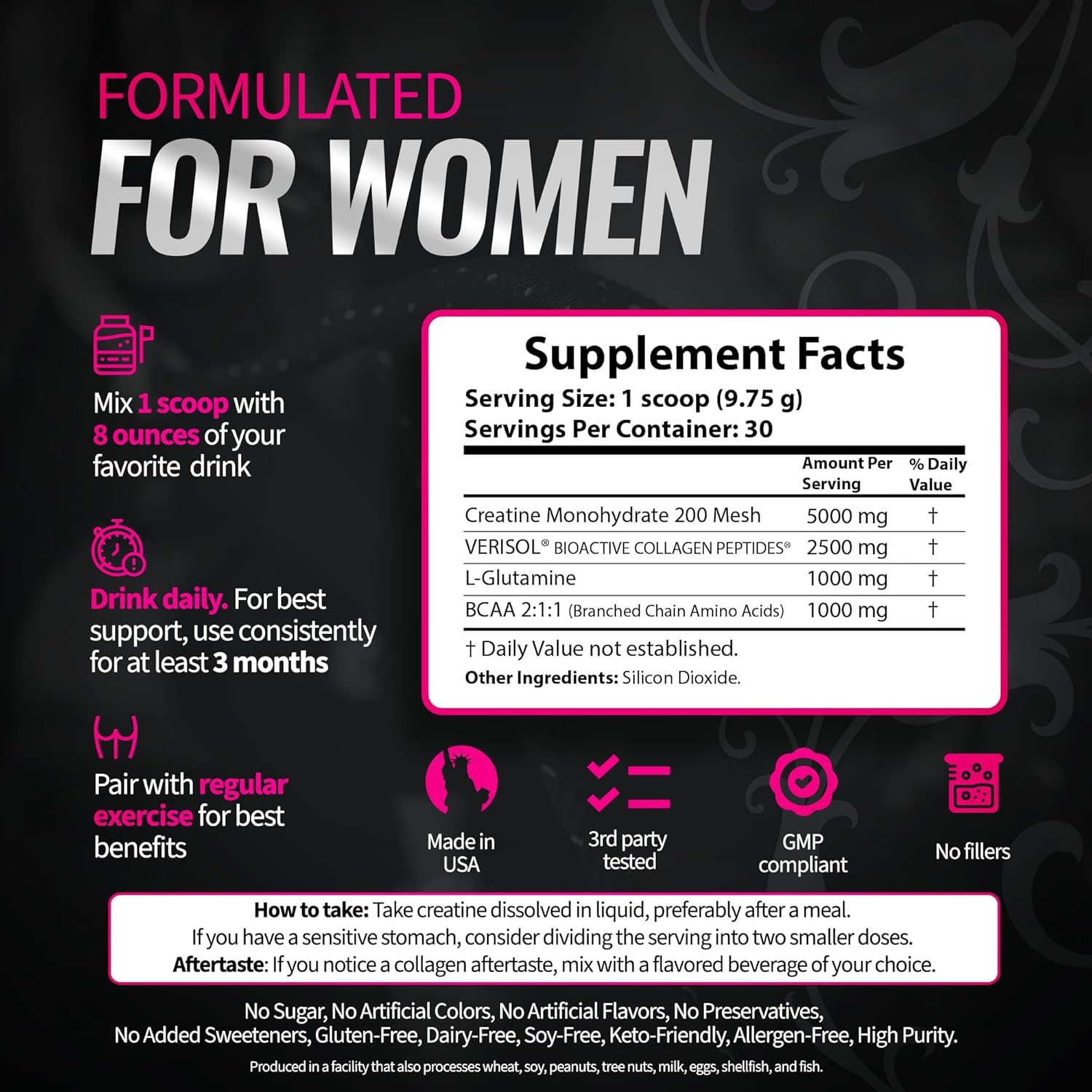 Bold Buns Creatine for Women – Booty Builder Supplement with Collagen & BCAA