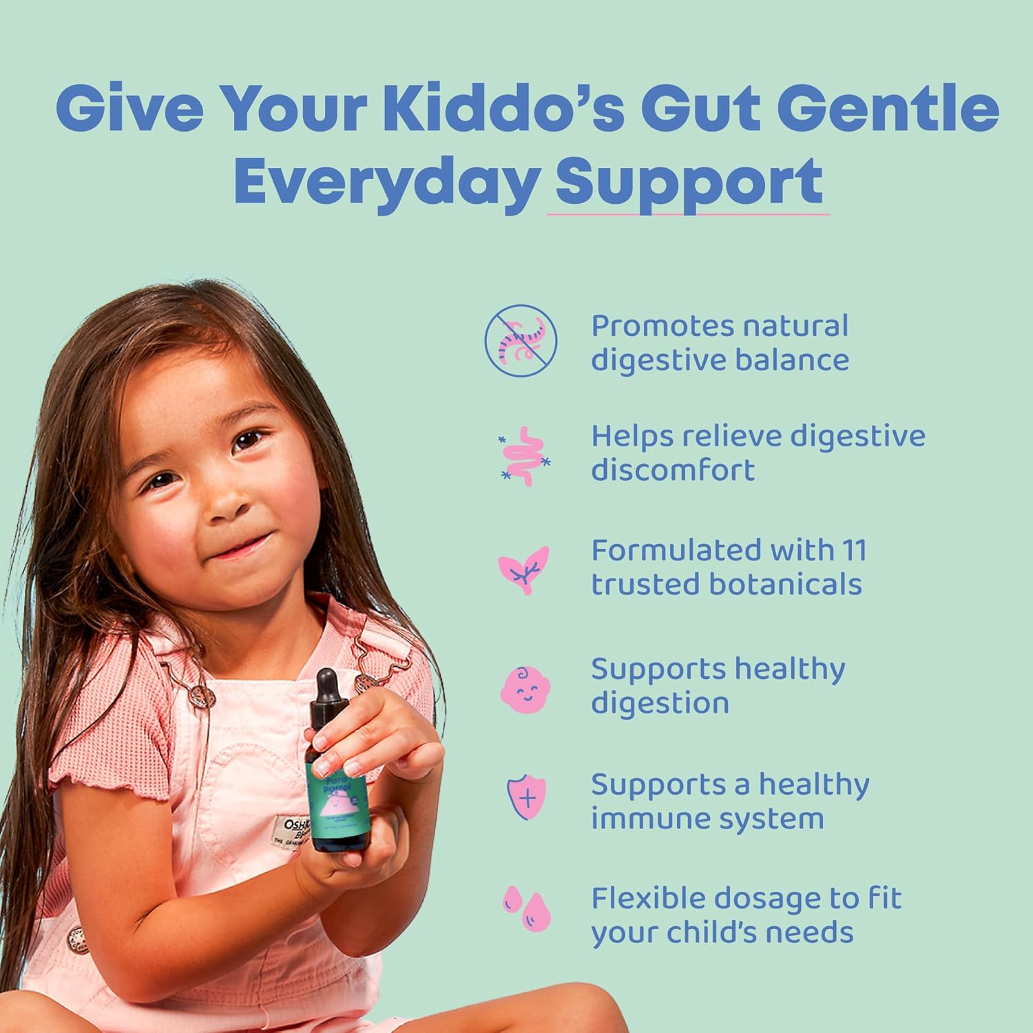 ParaPatrol Kids Herbal Supplement | Alcohol-Free Liquid with Black Walnut & Wormwood Extract for Digestive Health | Natural Raspberry Flavor, 30 Servings