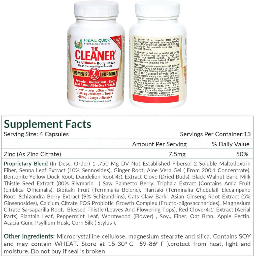 Century Systems The Cleaner Detox, Powerful 7-Day Complete Internal Cleansing Formula for Women
