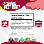 Toplux Organic Beet Root Powder Tablets - 2040mg Natural Nitric Oxide Beets to Support