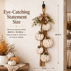 🎉Rustic White Pumpkin Hanging Swag – 5-Pumpkin Fall Wall & Door Decor