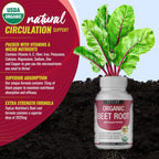 Toplux Organic Beet Root Powder Tablets - 2040mg Natural Nitric Oxide Beets to Support