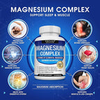 High-Absorption Magnesium Complex | 1000mg with Glycinate, Citrate, Malate for Bone, Muscle & Energy Support | Vegan, 90 Capsules