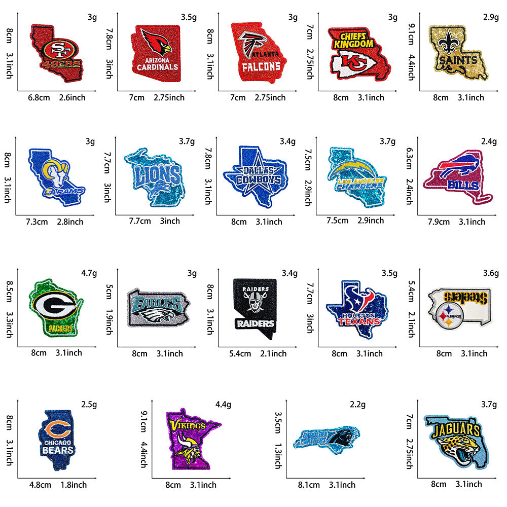 🏈 NFL Football Team Embroidered Patches – Sports Fan Iron-On Badge