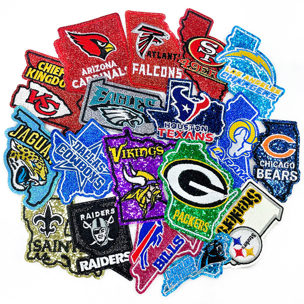 🏈 NFL Football Team Embroidered Patches – Sports Fan Iron-On Badge