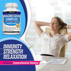 High-Absorption Magnesium Complex | 1000mg with Glycinate, Citrate, Malate for Bone, Muscle & Energy Support | Vegan, 90 Capsules