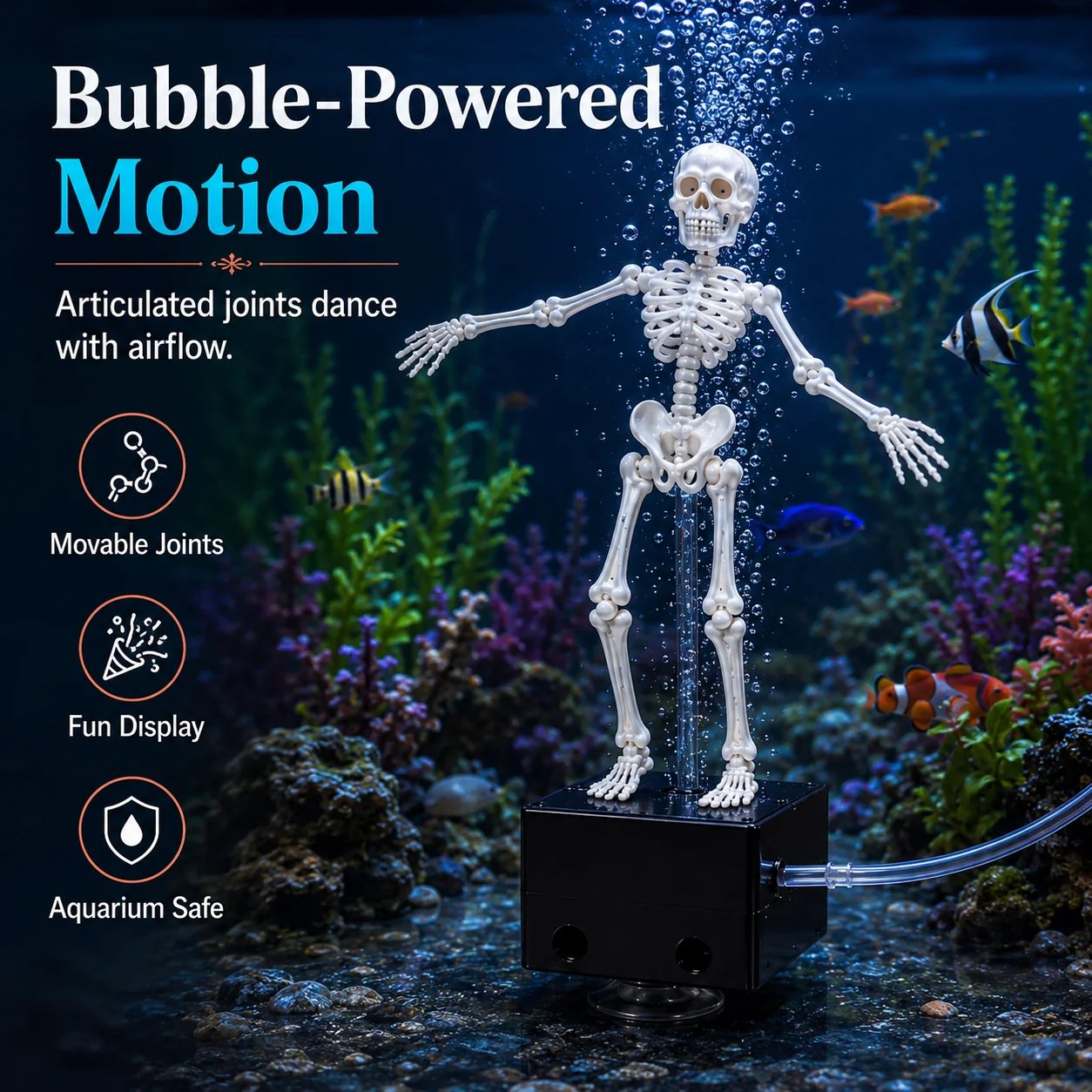 Dancing Skeleton Aquarium Bubbler