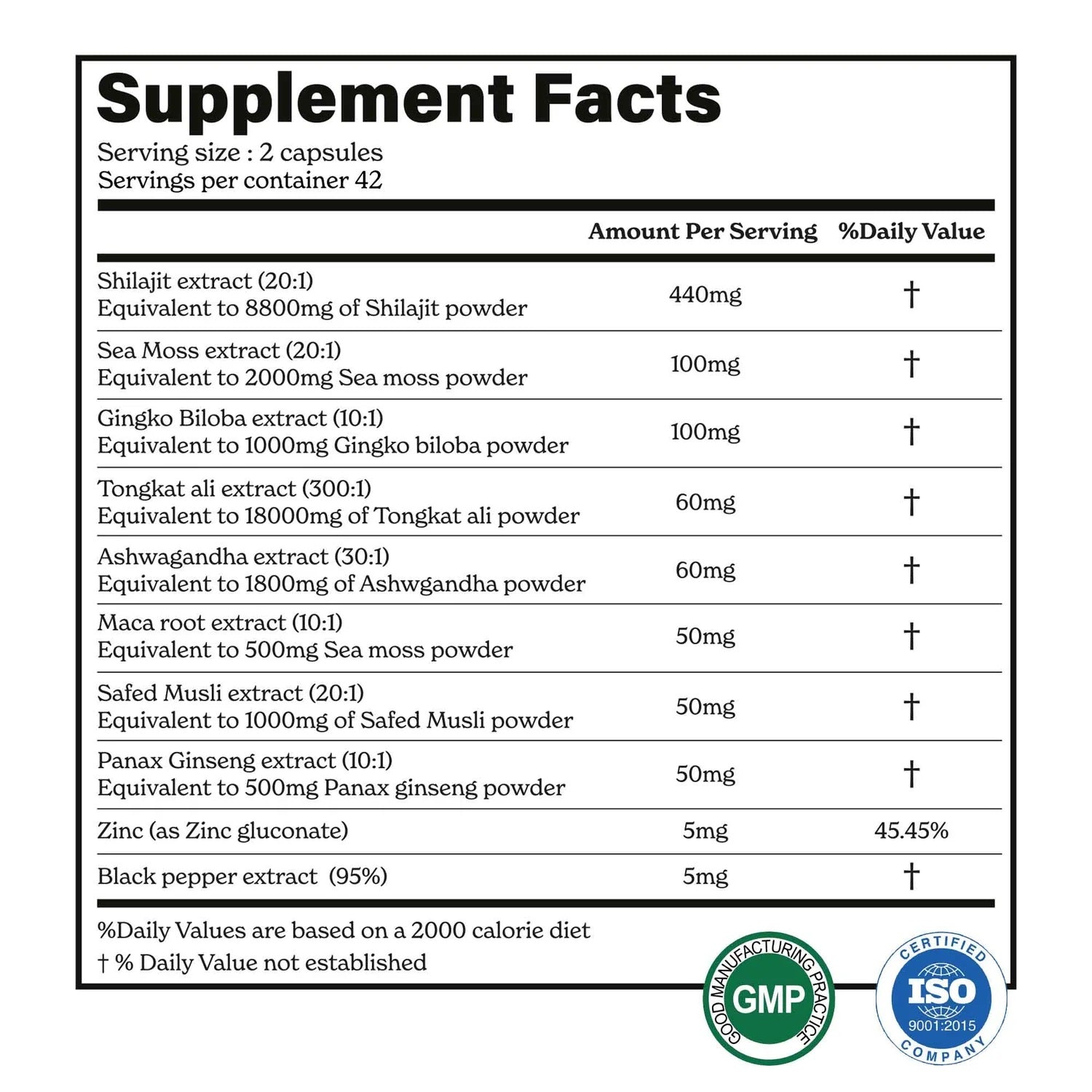 Sea Moss Capsules – High Potency Supplement for Strength & Endurance | 120 Capsules