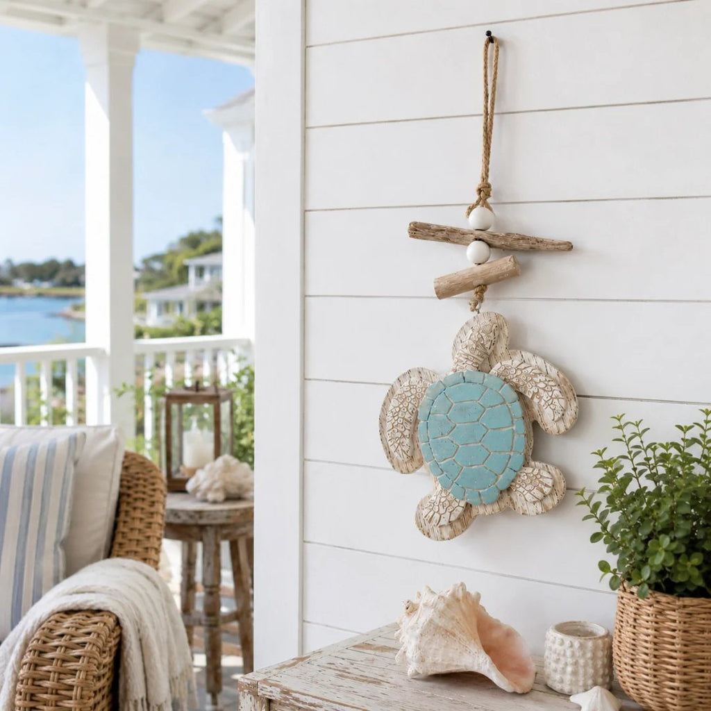 Lighted Coastal Sea Turtle Hanging Wall Decor with Remote
