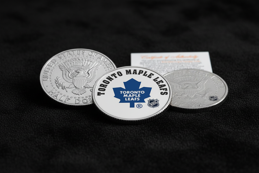 NHL Team JFK Half Dollar collectible coin with Certificate of Authenticity