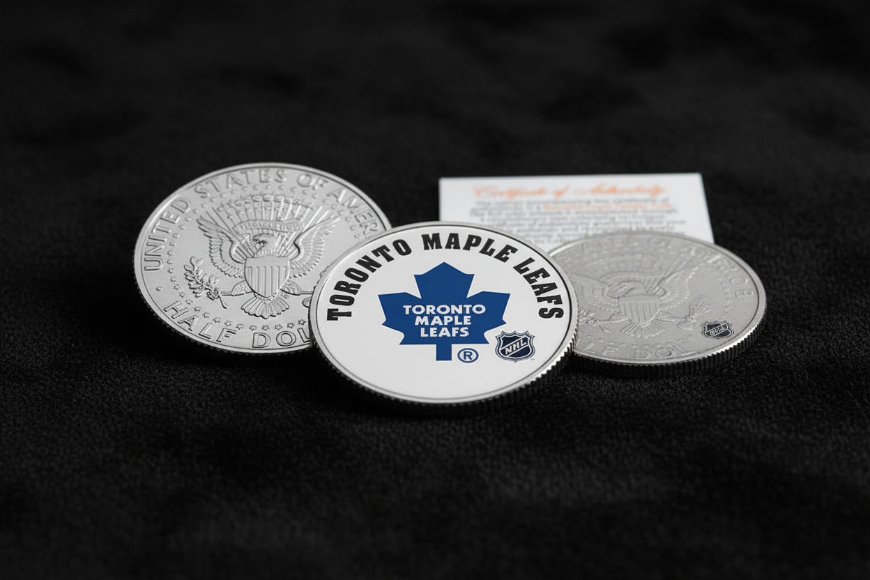 NHL Team JFK Half Dollar collectible coin with Certificate of Authenticity