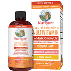 Liquid Multivitamin+Hair Growth | Clinically Tested for Thicker Hair & Facial Wrinkles in Women |  Lustriva Hair Growth Supplement | Peach Mango 15 Fl Oz