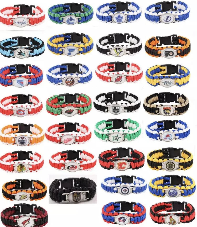 NHL Team Logo Paracord Bracelet (Choose NHL Team)